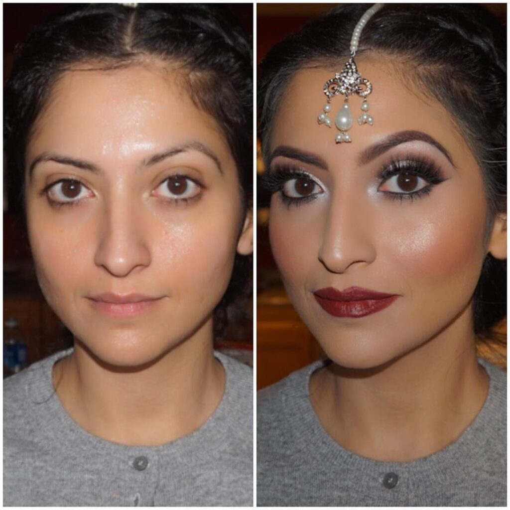 8 Striking Photos That Show What Brides Look Like Before and After Wedding Makeup