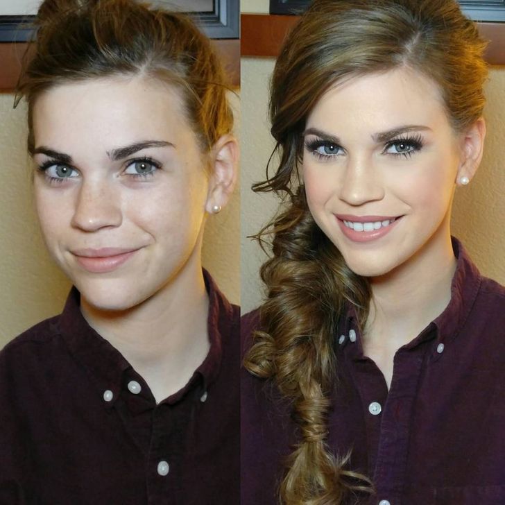 8 Striking Photos That Show What Brides Look Like Before and After Wedding Makeup